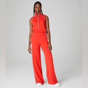 Spanx AirEssentials Pique Sleeveless Mockneck Jumpsuit Poppy